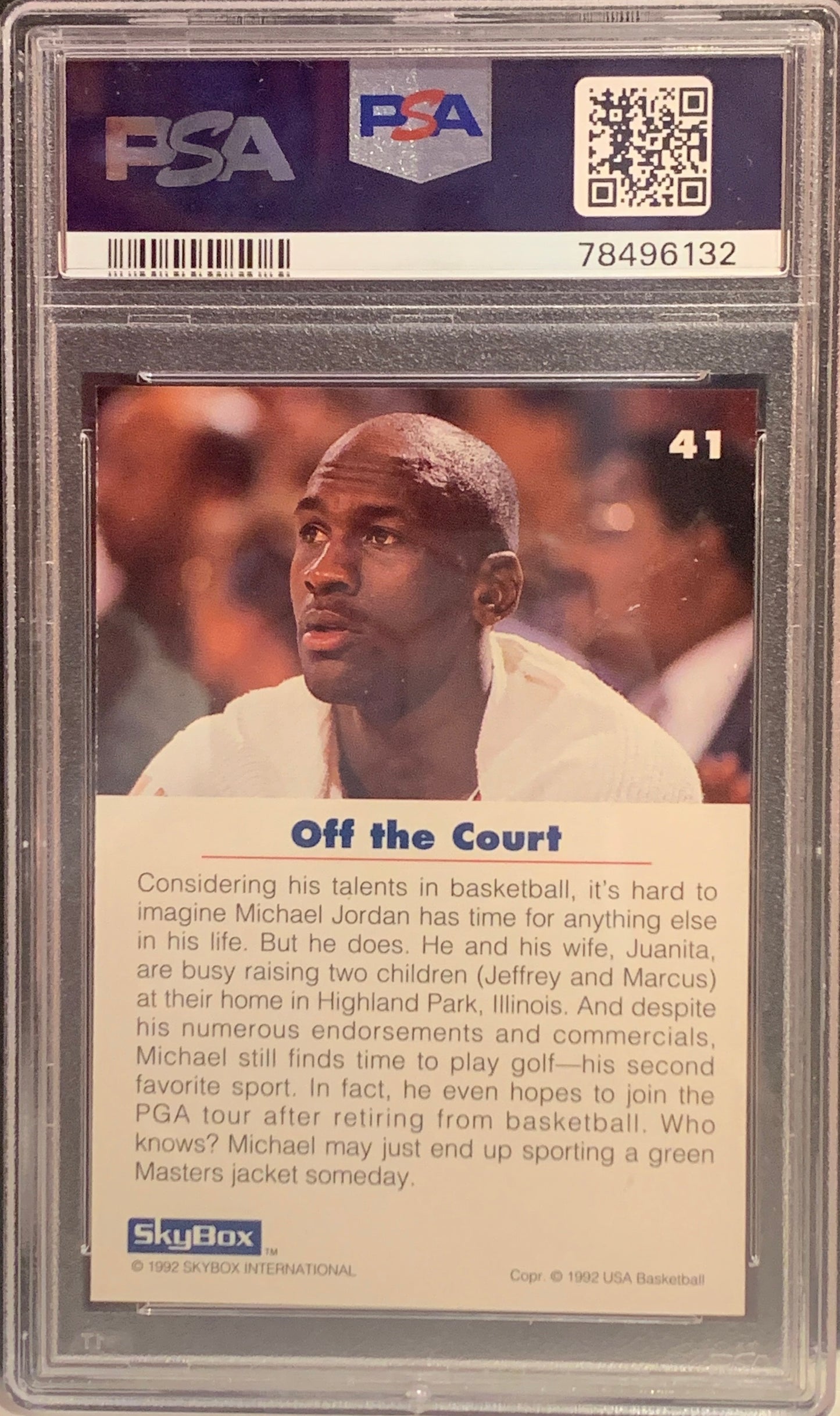 1992 SKYBOX MICHAEL JORDAN USA BASKETBALL #41 MINT 9