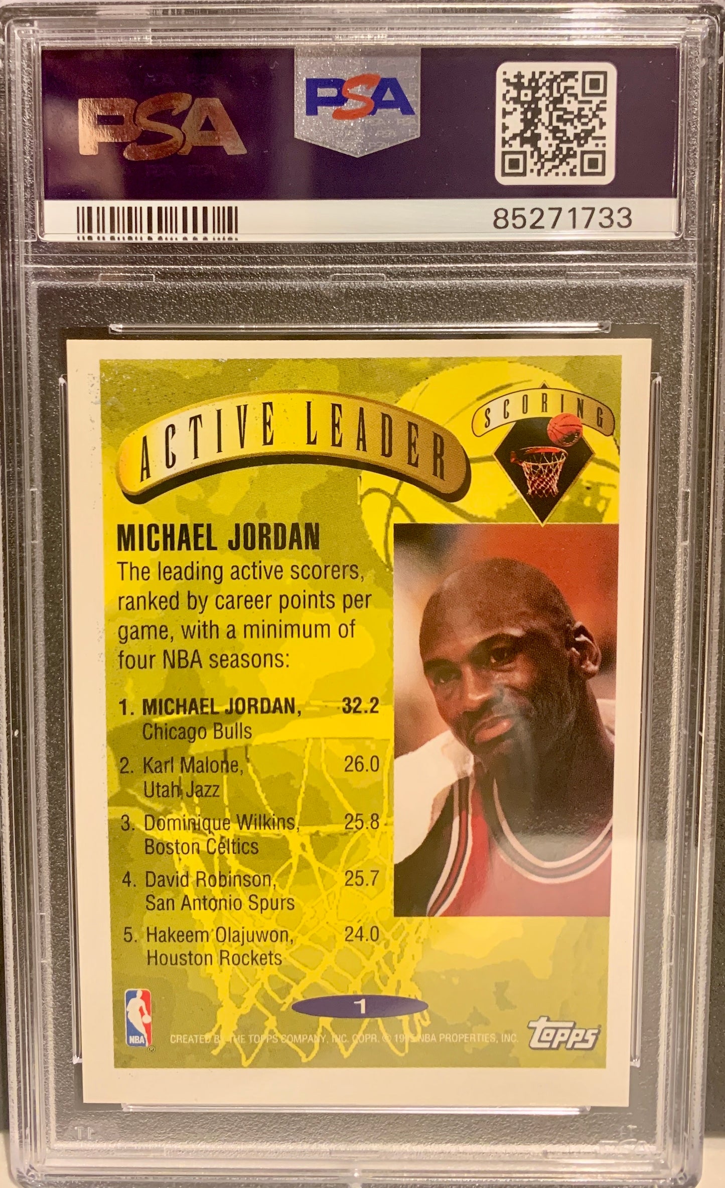 1995 TOPPS MICHAEL JORDAN #1 EX-MINT 6