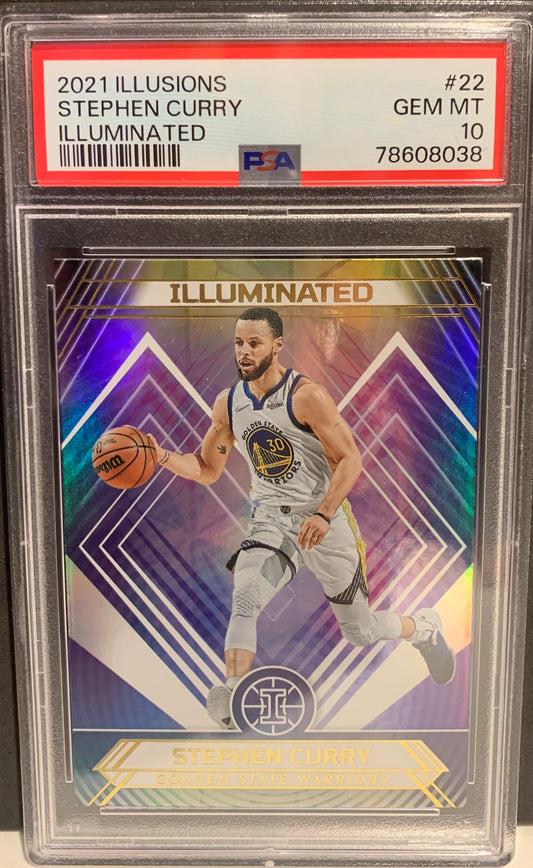 2021 ILLUSIONS STEPHEN CURRY ILLUMINATED #22 GEM MINT 10