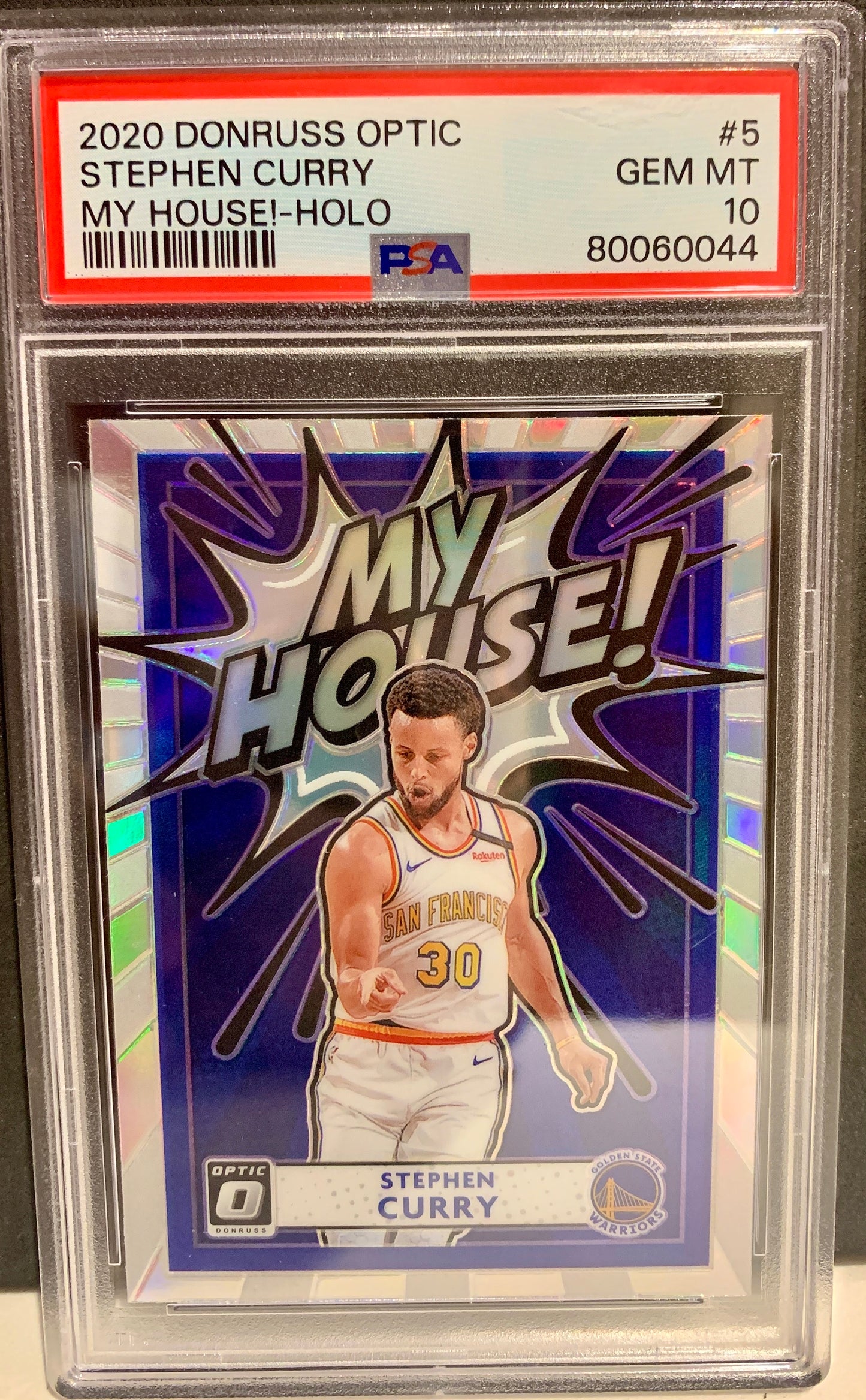 2020 DONRUSS OPTIC STEPHEN CURRY MY HOUSE!-HOLO #5 GEM MINT 10