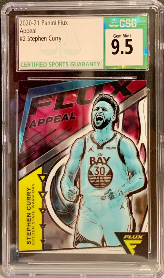 2020-21 PANINI FLUX APPEAL #2 STEPHEN CURRY GEM MINT 9.5