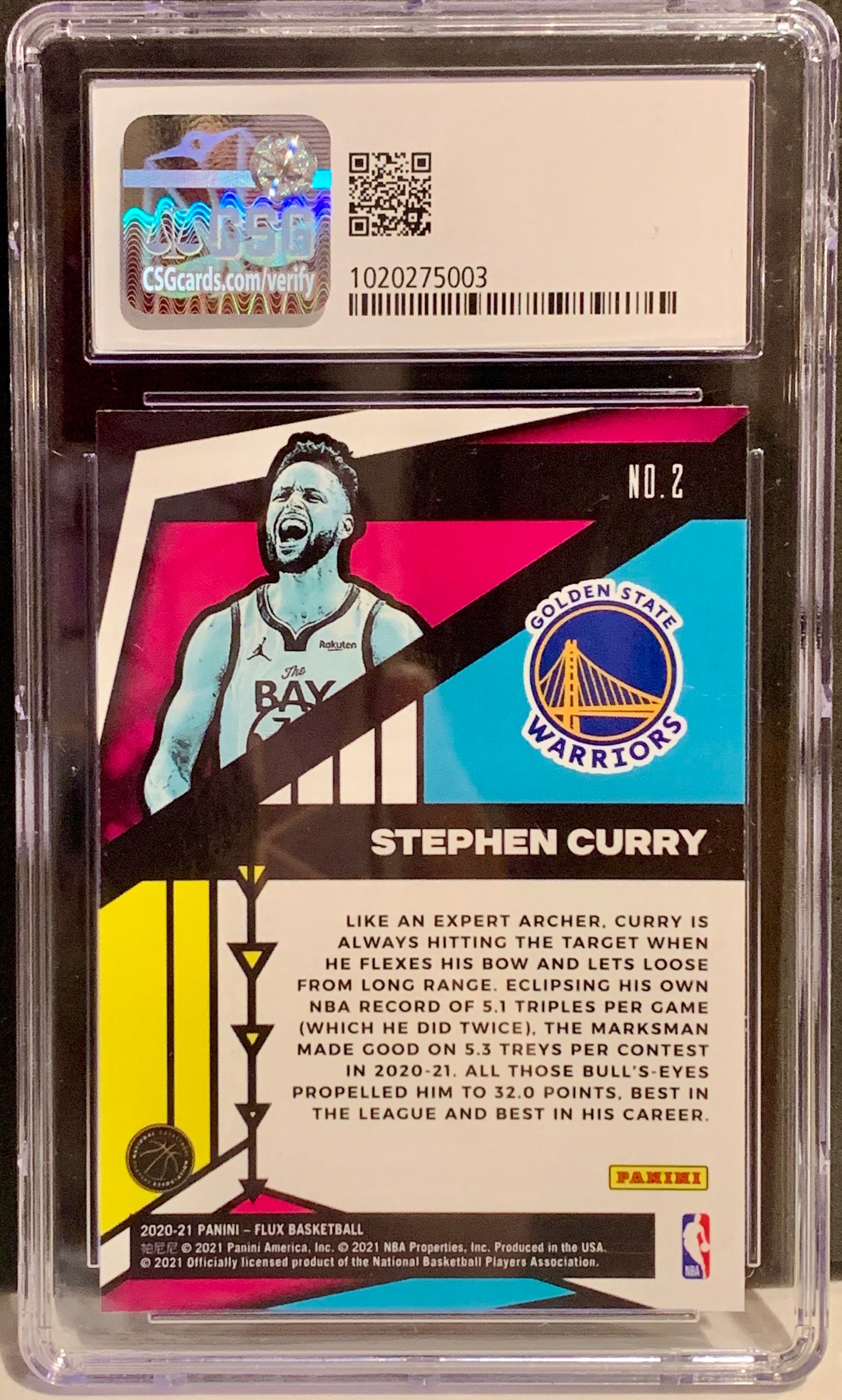 2020-21 PANINI FLUX APPEAL #2 STEPHEN CURRY GEM MINT 9.5