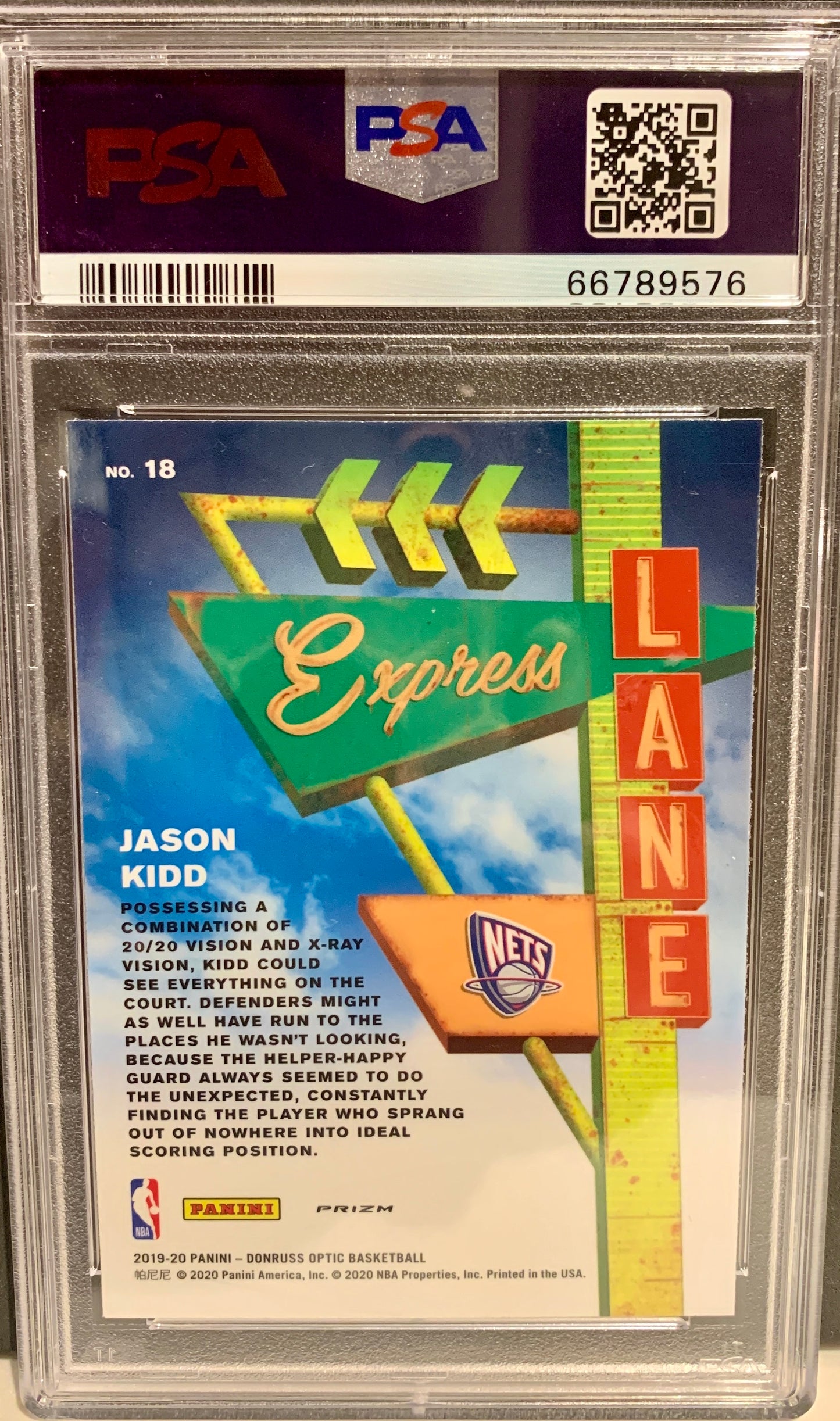 2019 PANINI DONRUSS OPTIC JASON KIDD #18 EXPRESS LANE PURPLE GEM MINT 10