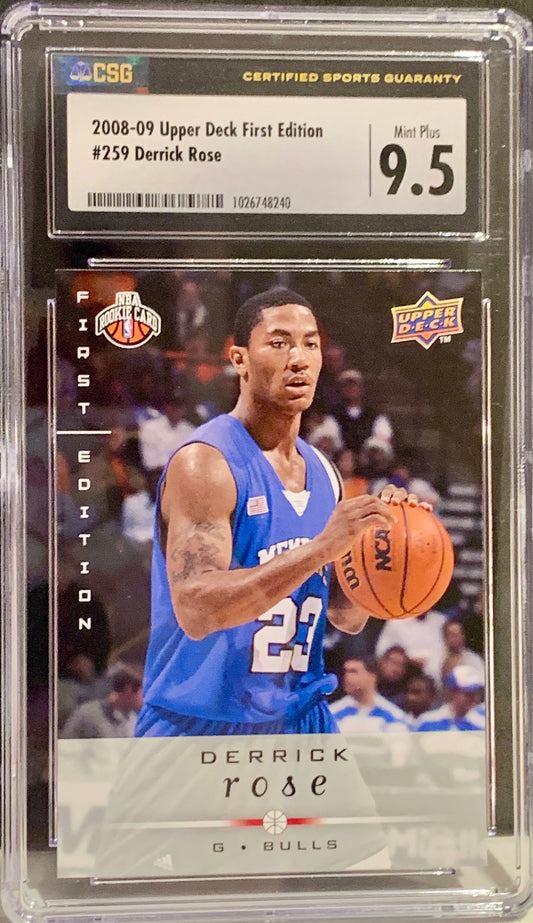 2008-09 UPPER DECK FIRST EDITION DERRICK ROSE #259 CSG 9.5 MINT PLUS