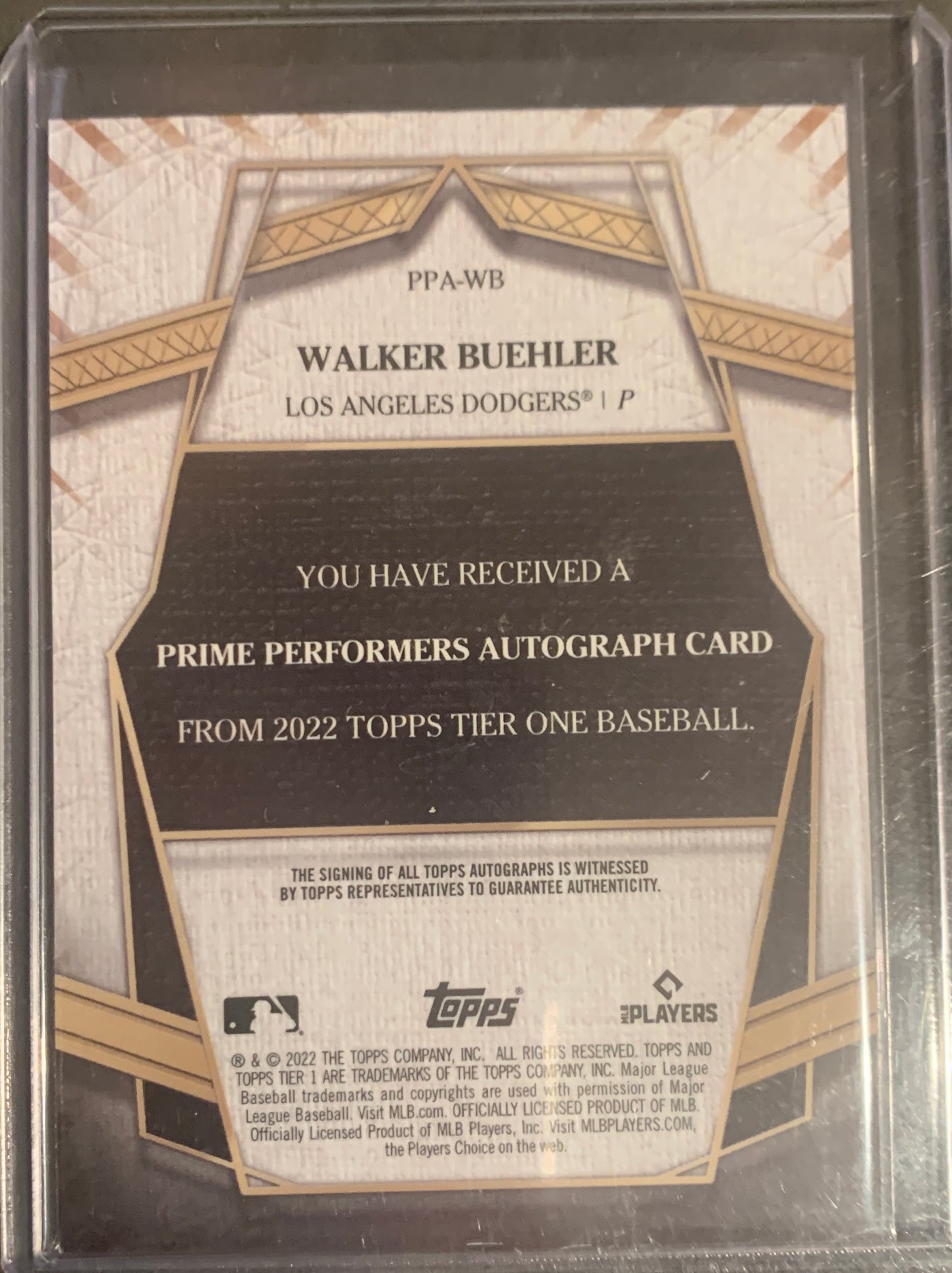 2022 TOPPS CERTIFIED AUTOGRAPH ISSUE WALKER BUEHLER TIER 1 119/299