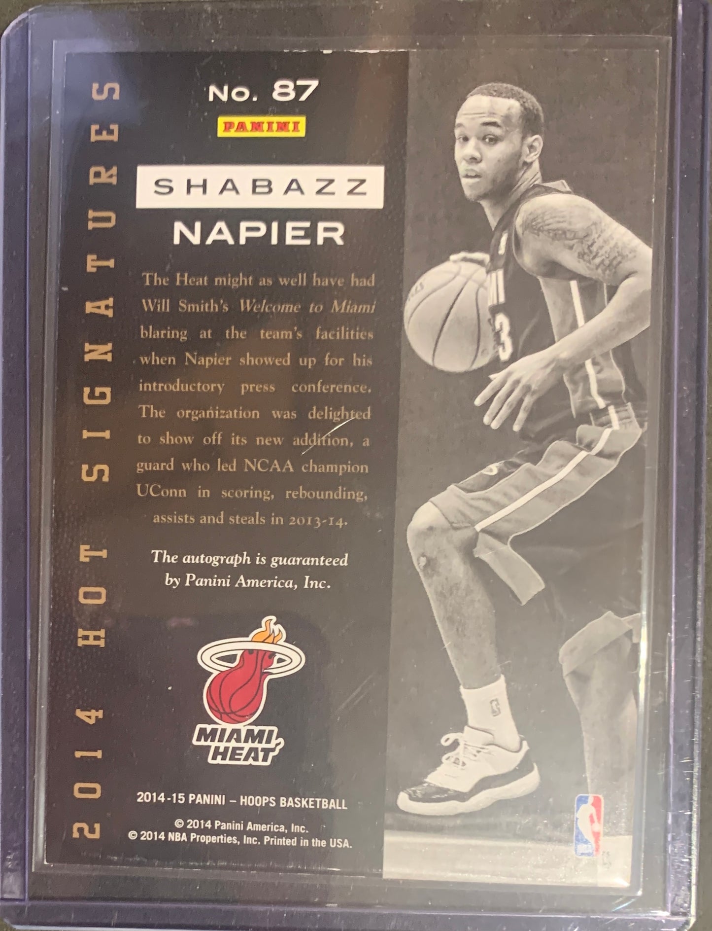 2014-15 PANINI HOOPS HOT SIGNATURES SHABAZZ NAPIER #87