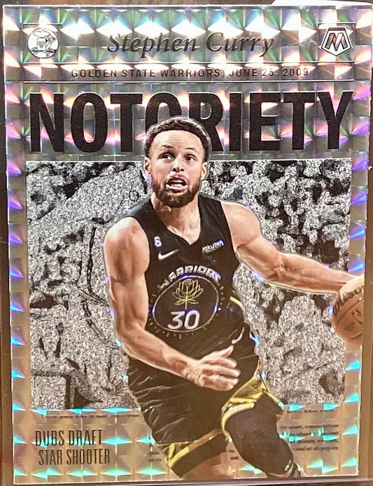 2022-23 PANINI MOSAIC STEPHEN CURRY DUBS DRAFT STAR SHOOTER NO.1 PRIZM