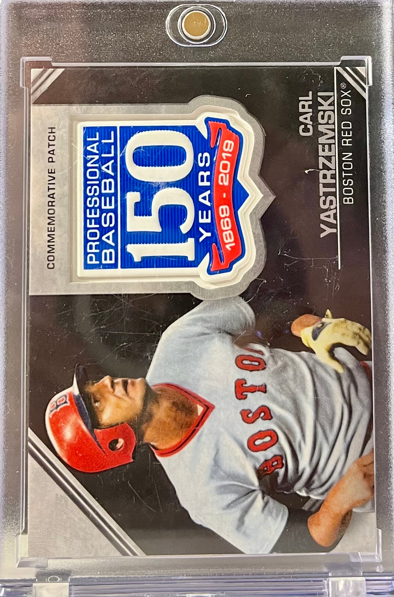 2019 TOPPS CARL YASTRZEMSKI COMMEMORATIVE PATCH 150 YEARS AMP-CY