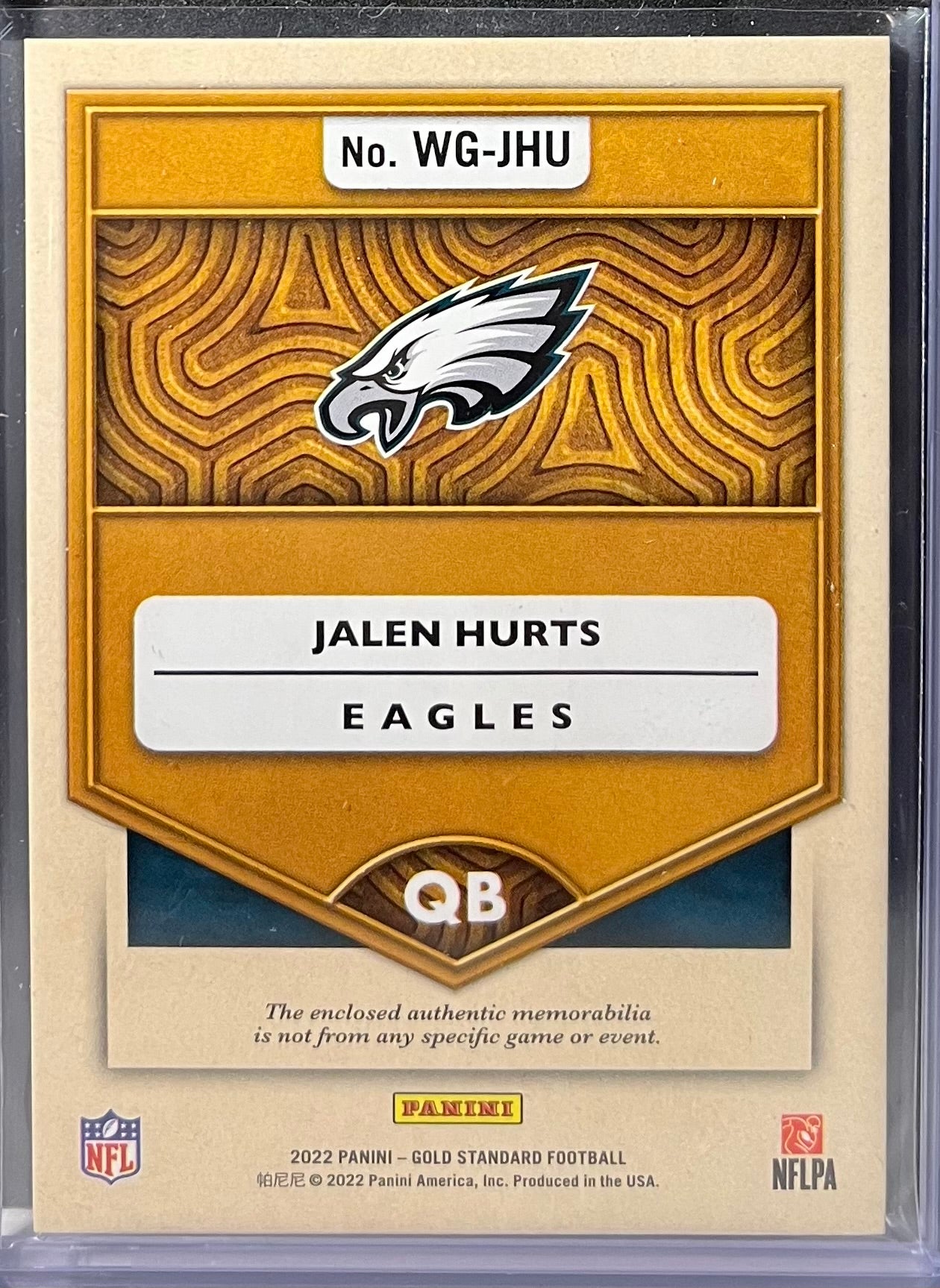 2022 PANINI GOLD STANDARD JALEN HURTS WHITE GOLD 142/299