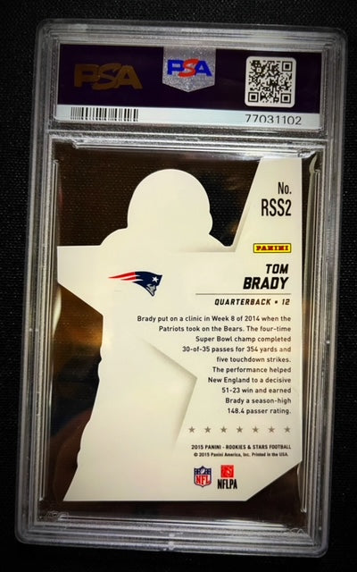 2015 PANINI R & S TOM BRADY D/C STARS LONGEVITY RED #RSS2 PSA MINT 9