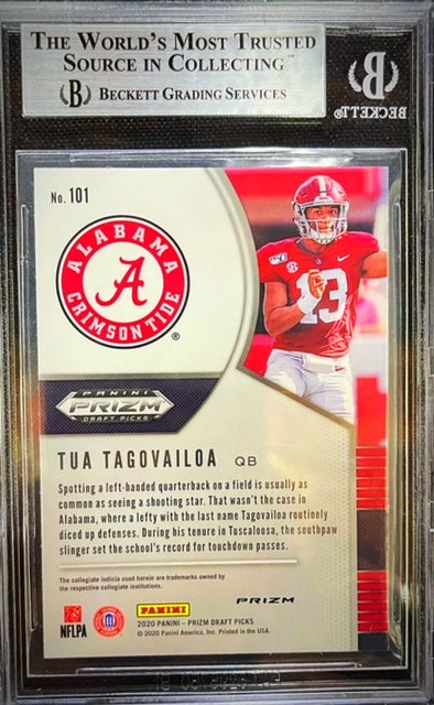 2020 PANINI PRIZM DRAFT PICKS PRIZMS SILVER TUA TAGOVAILOA #101 BECKETT MINT 9