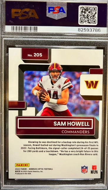 2022 DONRUSS OPTIC SAM HOWELL #205 PSA 9 MINT