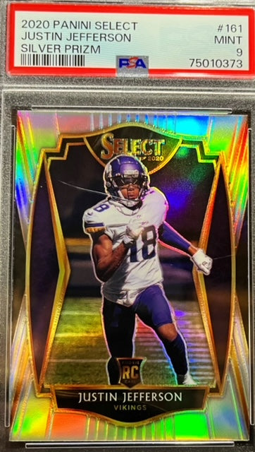 2020 PANINI SELECT JUSTIN JEFFERSON SILVER PRIZM #161 PSA 9 MINT