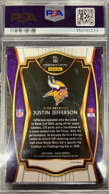 2020 PANINI SELECT JUSTIN JEFFERSON SILVER PRIZM #161 PSA 9 MINT