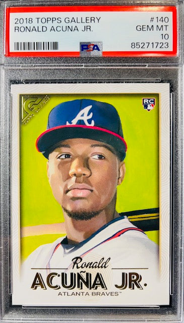 2018 TOPPS GALLERY RONALD ACUNA JR. #140 PSA GEM MINT 10