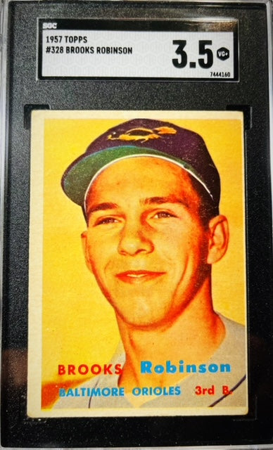 1957 TOPPS BROOKS ROBINSON #328 SGC 3.5 VG+