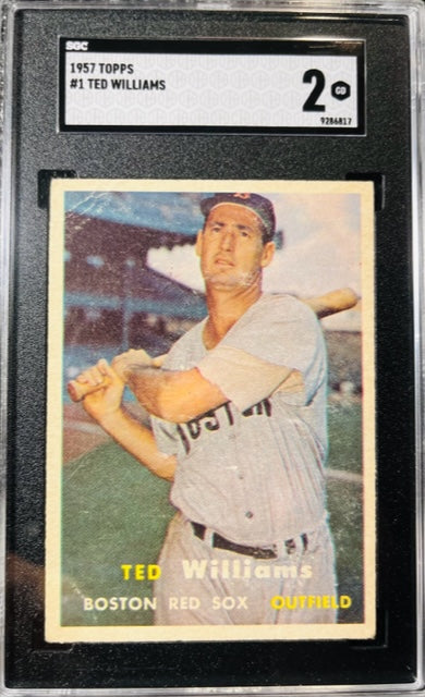 1957 TOPPS TED WILLIAMS #1 SGC 2 GOOD