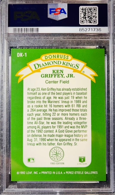 1993 DONRUSS DMD KINGS KEN GRIFFEY JR. #DK-1 PSA 9 MINT