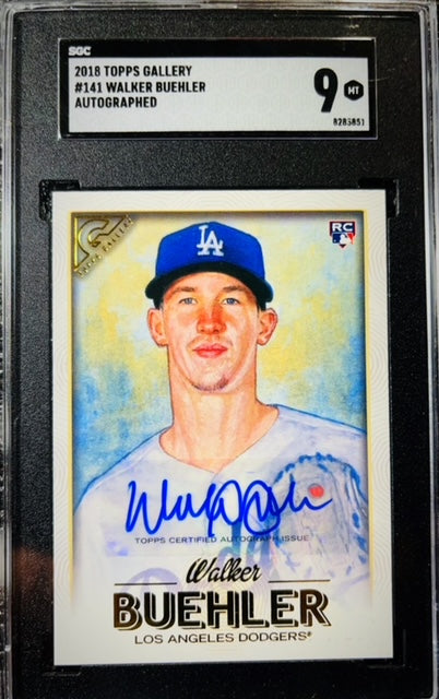 2018 TOPPS GALLERY WALKER BUEHLER #141 AUTOGRAPHED SGC 9 MINT