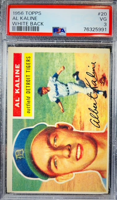 1956 TOPPS AL KALINE WHITE BACK #20 PSA 3 VG