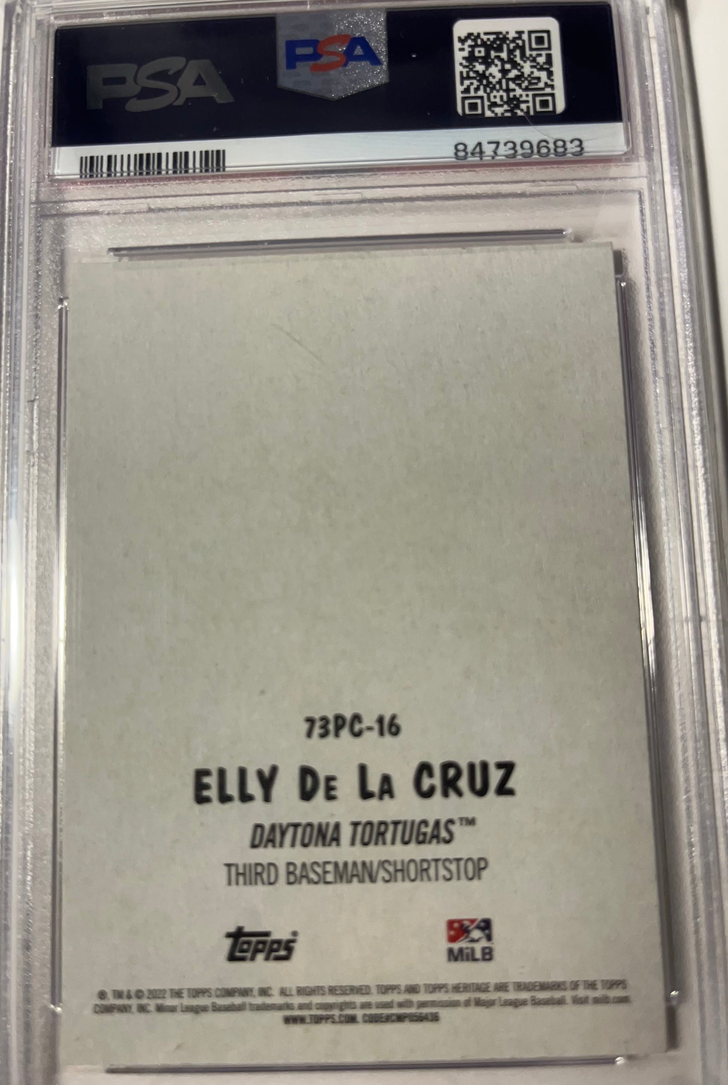 2022 TOPPS HERITAGE M/L ELLY DE LA CRUZ 1973 TOPPS PACK COVER #16 PSA 9 MINT