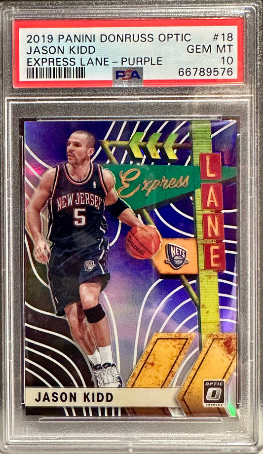 2019 PANINI DONRUSS OPTIC JASON KIDD #18 EXPRESS LANE PURPLE GEM MINT 10